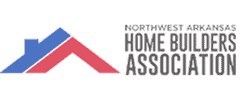Blue and red house roof icon representing construction and home building services.